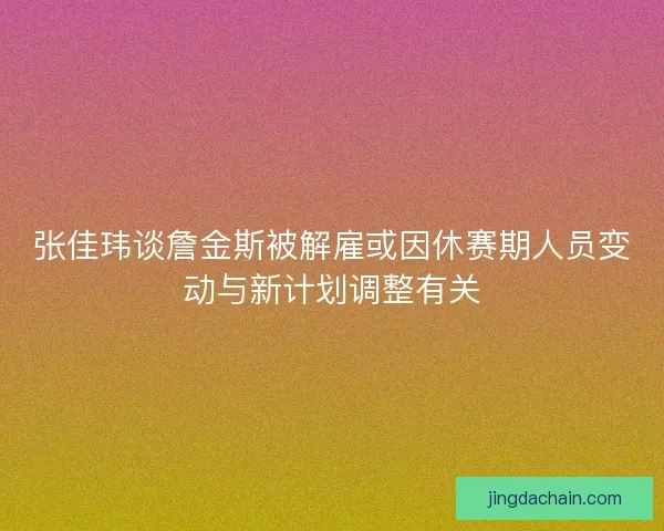 张佳玮谈詹金斯被解雇或因休赛期人员变动与新计划调整有关